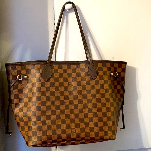 Authentic NWT Louis Vuitton Neverfull MM Damier Ebene w/ wristlet - Picture 2 of 14
